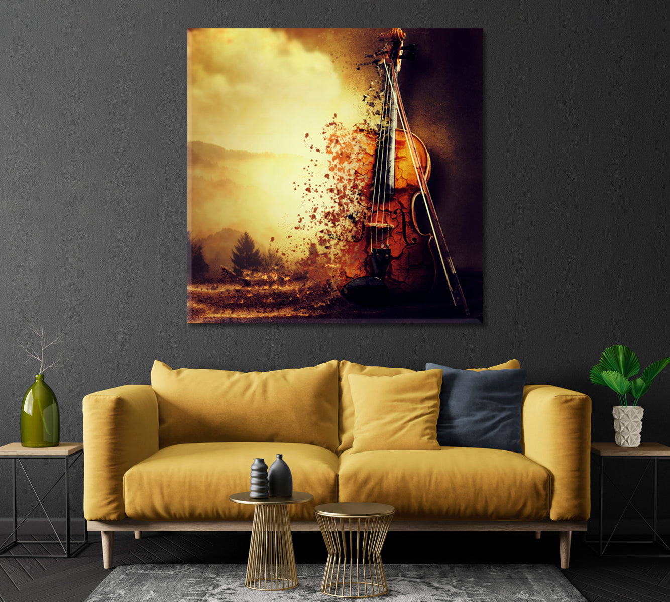 Abstract Old Violin Canvas Print-Canvas Print-CetArt-1 panel-12x12 inches-CetArt