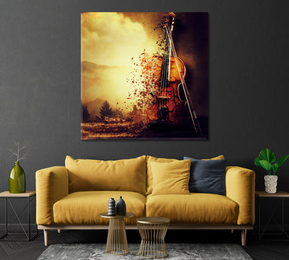 Abstract Old Violin Canvas Print-Canvas Print-CetArt-1 panel-12x12 inches-CetArt