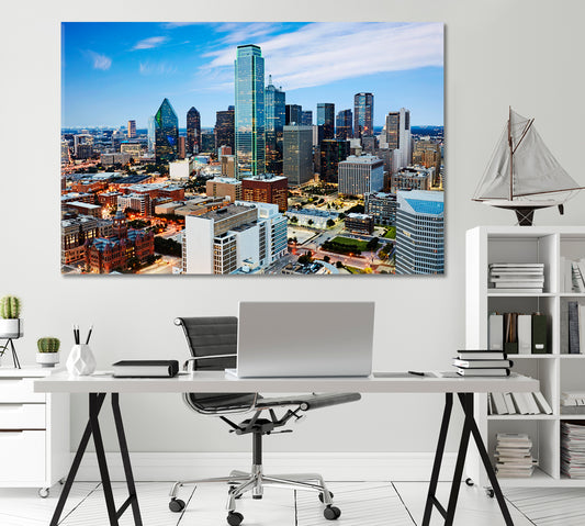 Dallas Financial Center USA Canvas Print-Canvas Print-CetArt-1 Panel-24x16 inches-CetArt