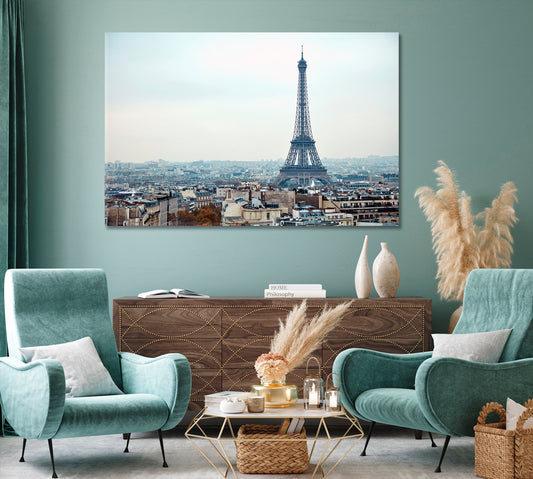 Center of Paris with Eiffel Tower Canvas Print-Canvas Print-CetArt-1 Panel-24x16 inches-CetArt