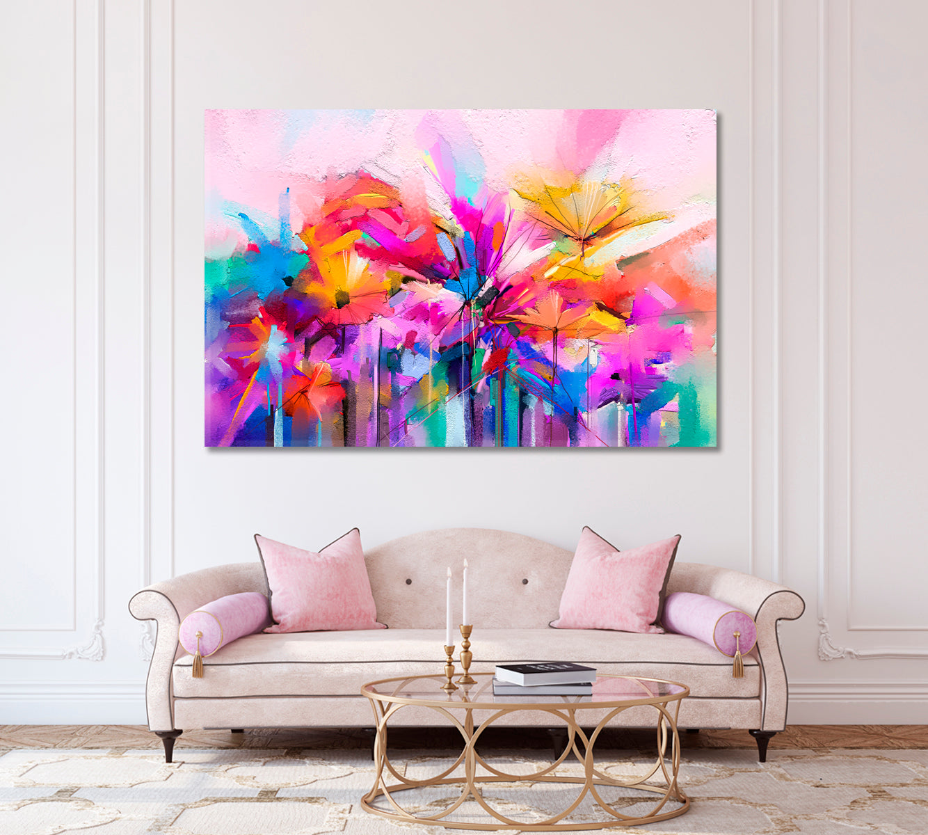 Modern Abstract Spring Flower Canvas Print-Canvas Print-CetArt-1 Panel-24x16 inches-CetArt