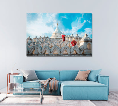 Hsinbyume Pagoda Myanmar Canvas Print-Canvas Print-CetArt-1 Panel-24x16 inches-CetArt