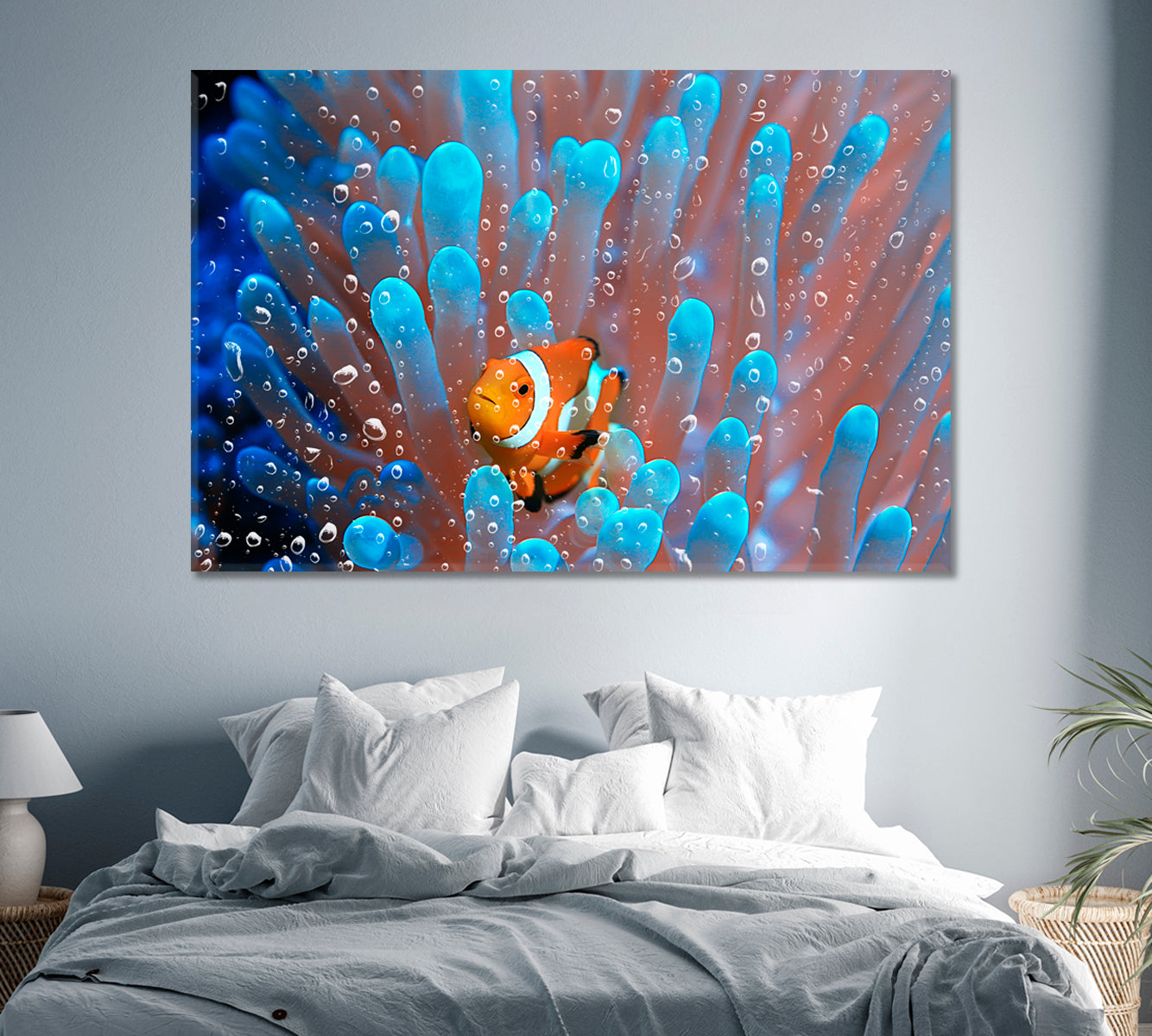 Coral Reef Underwater Clownfish in Anemone Canvas Print-Canvas Print-CetArt-1 Panel-24x16 inches-CetArt