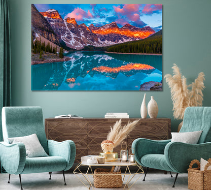 Moraine Lake in Banff National Park Canvas Print-Canvas Print-CetArt-1 Panel-24x16 inches-CetArt