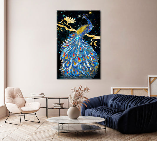 Colorful Peacock Canvas Print-Canvas Print-CetArt-1 panel-16x24 inches-CetArt