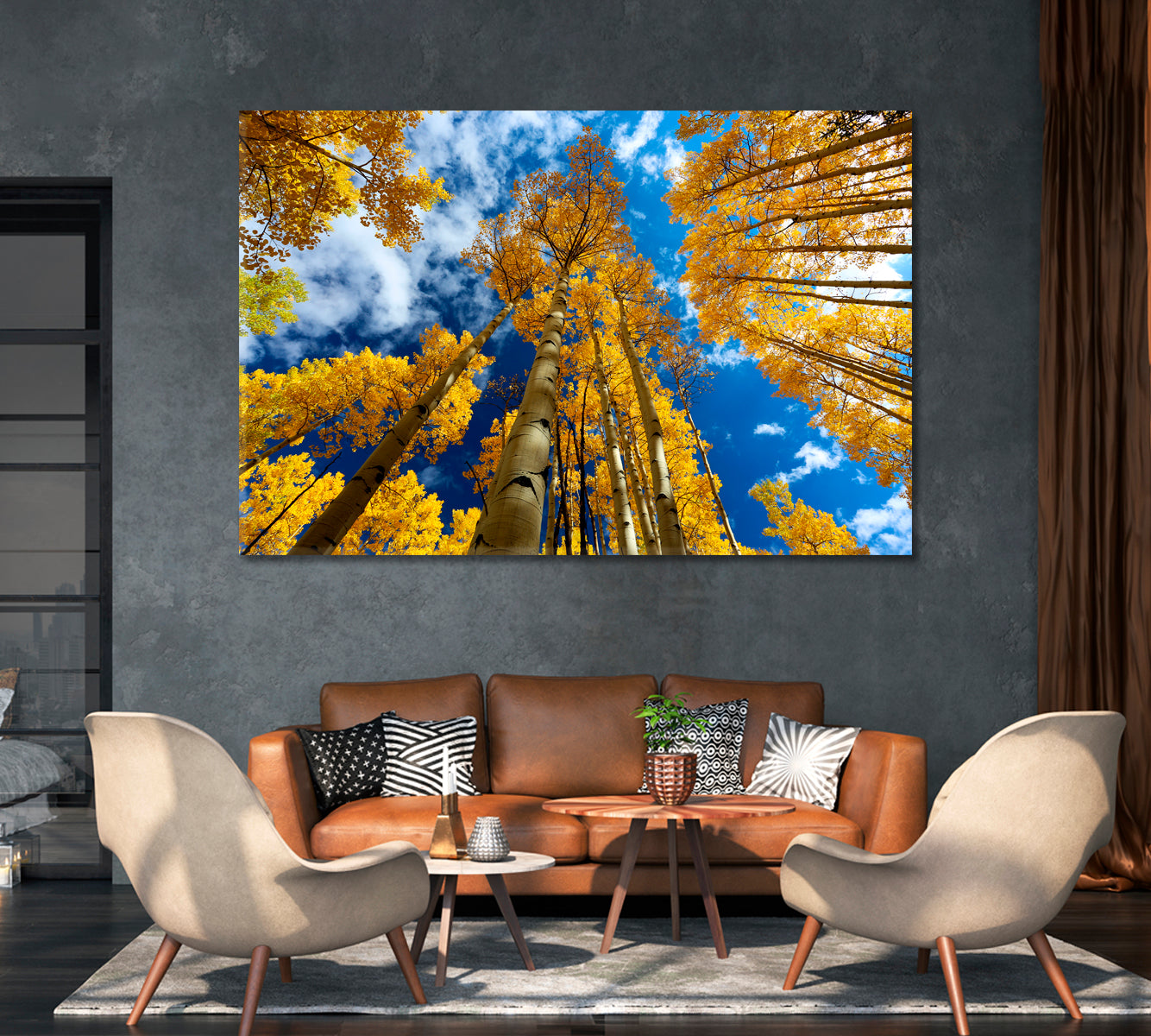 Yellow Aspen Trees in Autumn Colorado Canvas Print-Canvas Print-CetArt-1 Panel-24x16 inches-CetArt