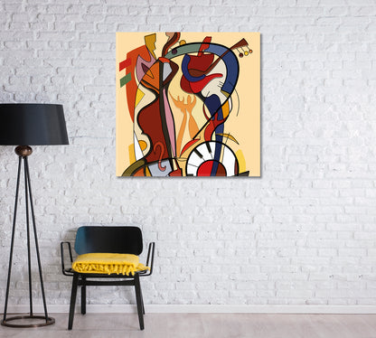 Jazz Music Abstract Art Canvas Print-Canvas Print-CetArt-1 panel-12x12 inches-CetArt