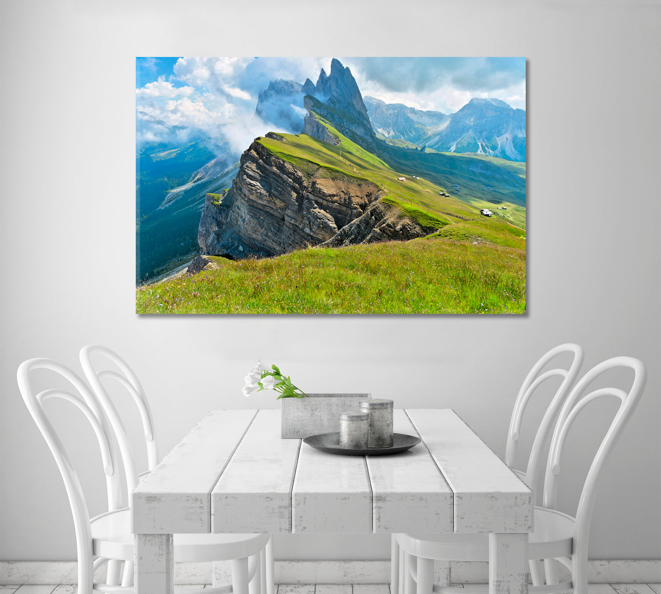 Odle Mountains Chain Italian Alps Canvas Print-Canvas Print-CetArt-1 Panel-24x16 inches-CetArt