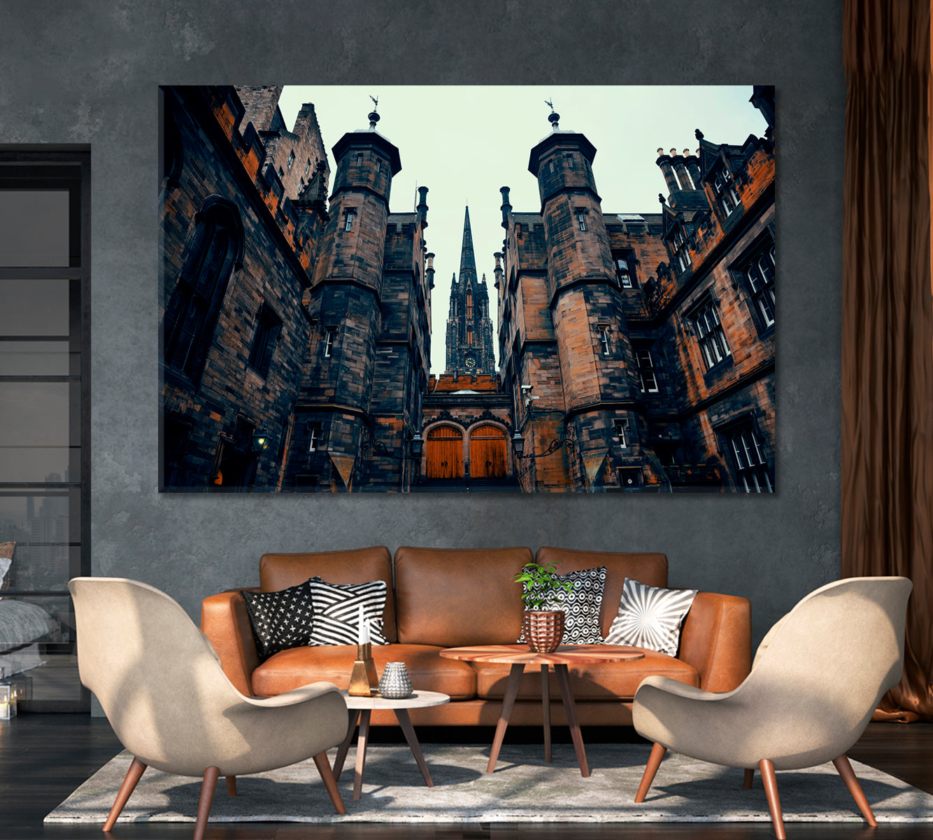 University of Edinburgh UK Canvas Print-Canvas Print-CetArt-1 Panel-24x16 inches-CetArt