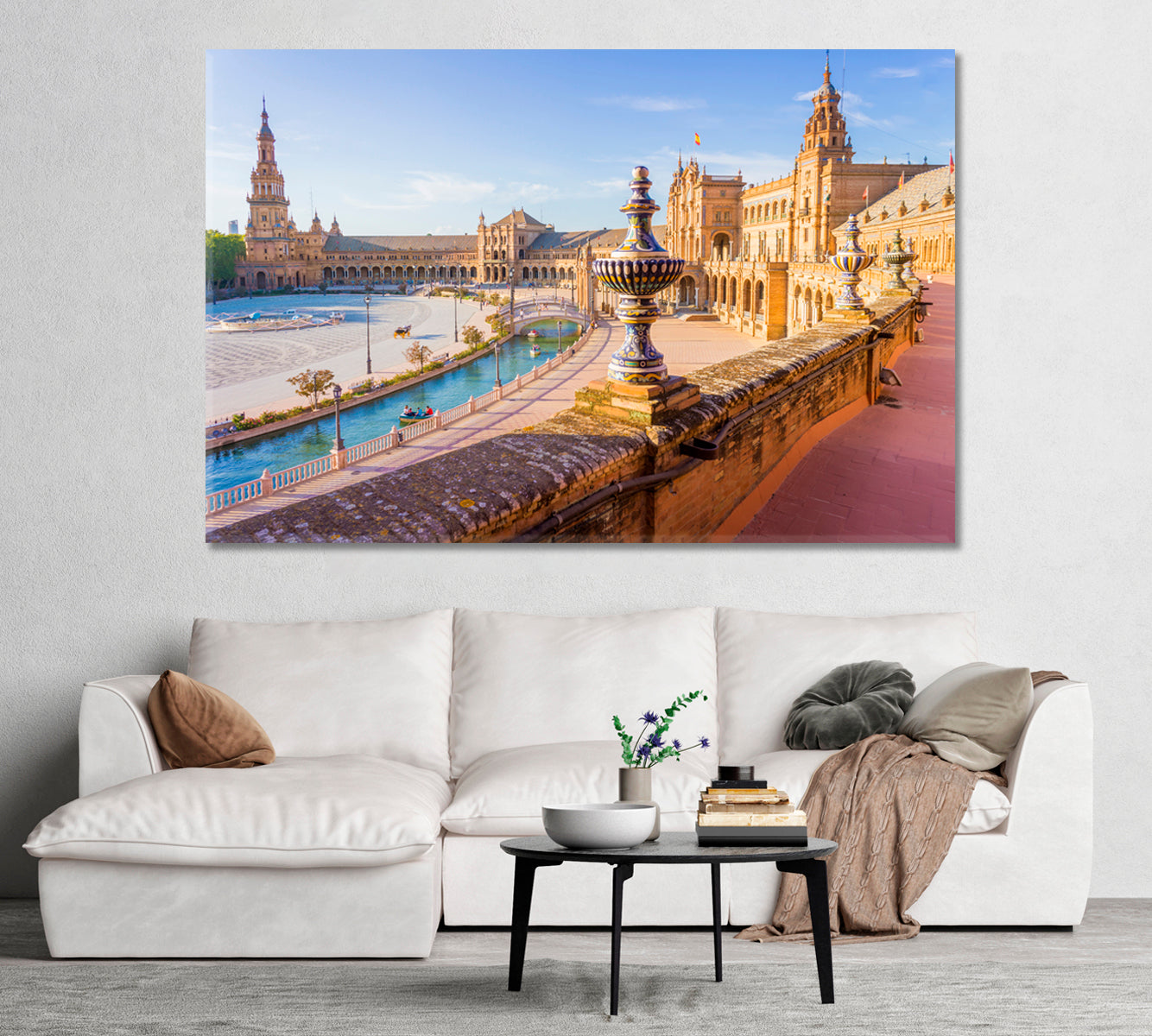 Splendid Plaza of Spain in a Neo Moorish Style Canvas Print-Canvas Print-CetArt-1 Panel-24x16 inches-CetArt