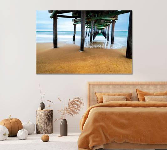 Sandbridge Fishing Pier Canvas Print-Canvas Print-CetArt-1 Panel-24x16 inches-CetArt