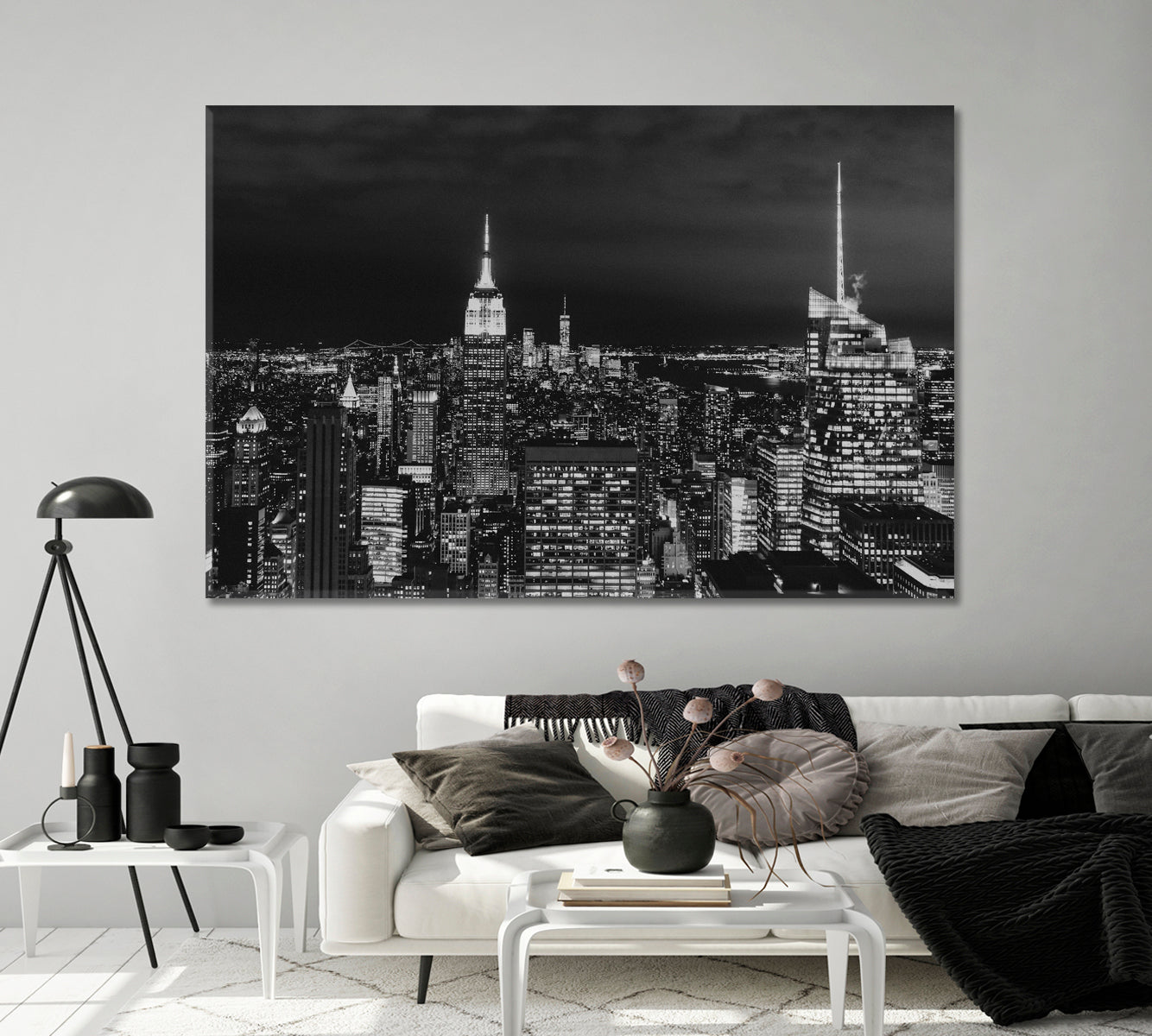 New York in Black White Canvas Print-Canvas Print-CetArt-1 Panel-24x16 inches-CetArt