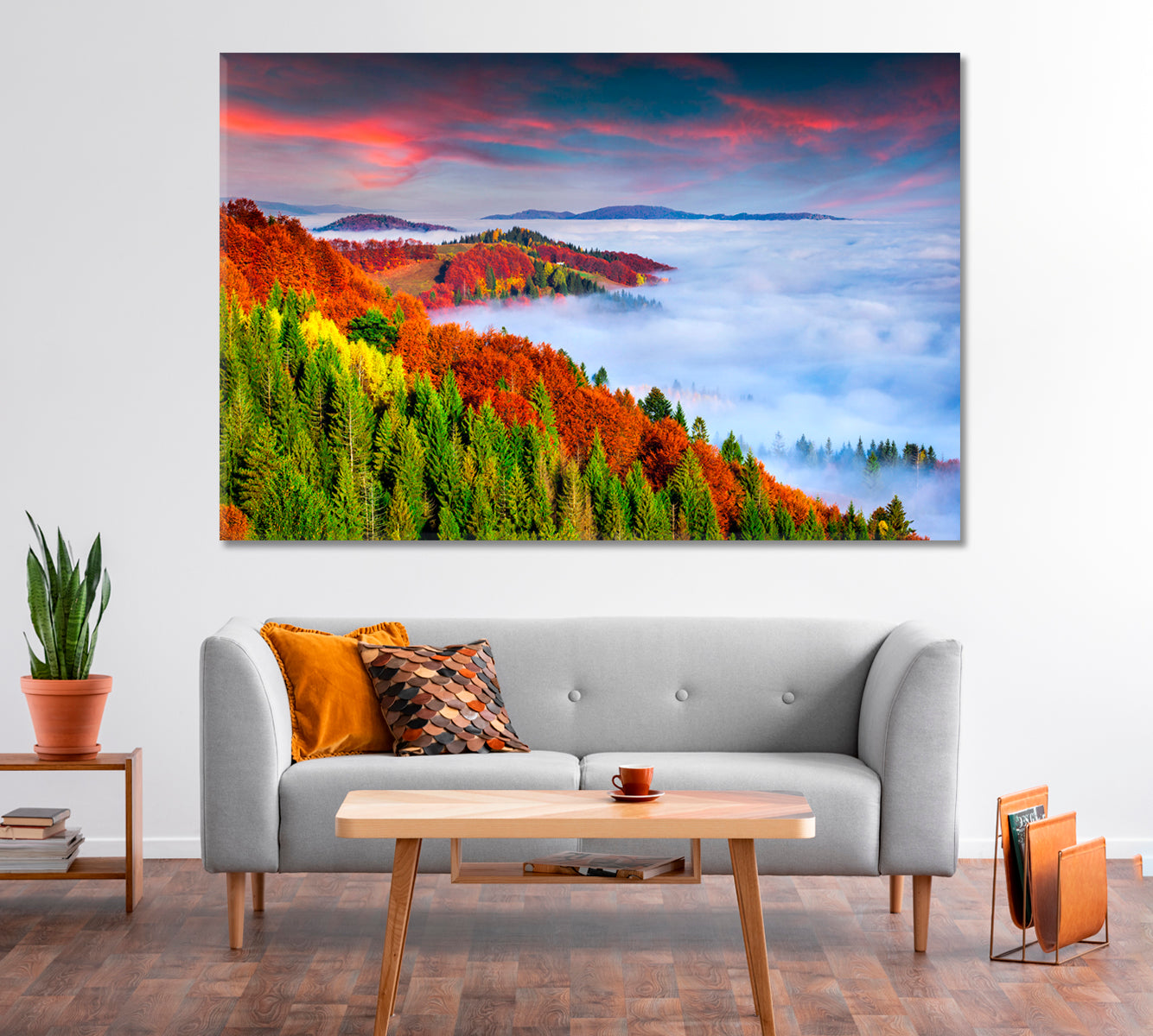 Autumn Morning in Carpathians Ukraine Canvas Print-Canvas Print-CetArt-1 Panel-24x16 inches-CetArt