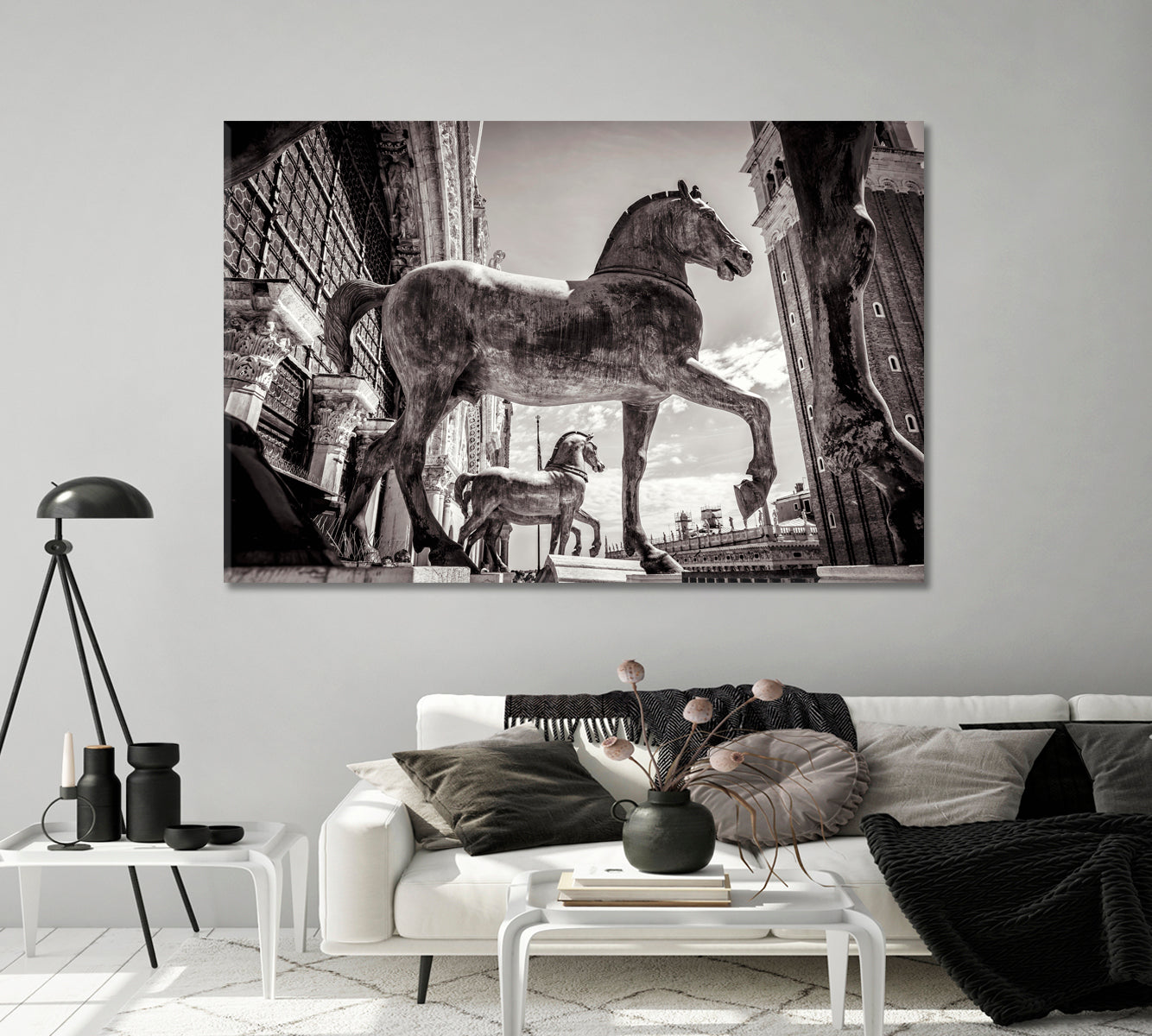 Vintage Bronze Horses of St Mark's Basilica Venice Italy Canvas Print-Canvas Print-CetArt-1 Panel-24x16 inches-CetArt