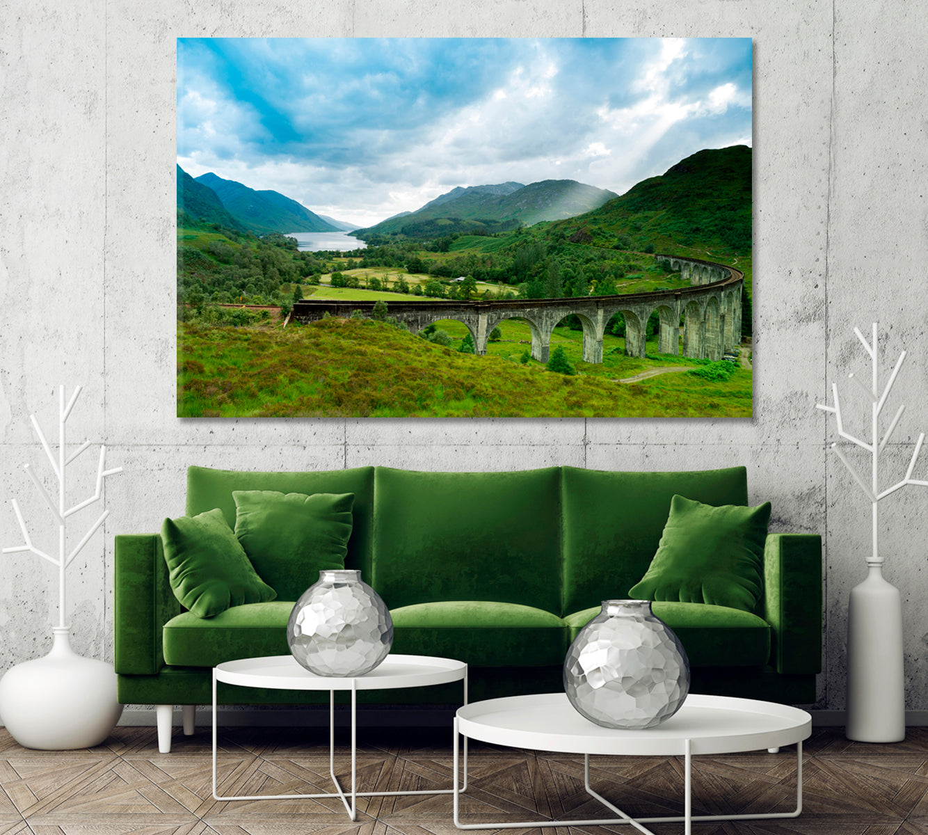 Glenfinnan Viaduct Arched Railway Bridge on Scotland Canvas Print-Canvas Print-CetArt-1 Panel-24x16 inches-CetArt