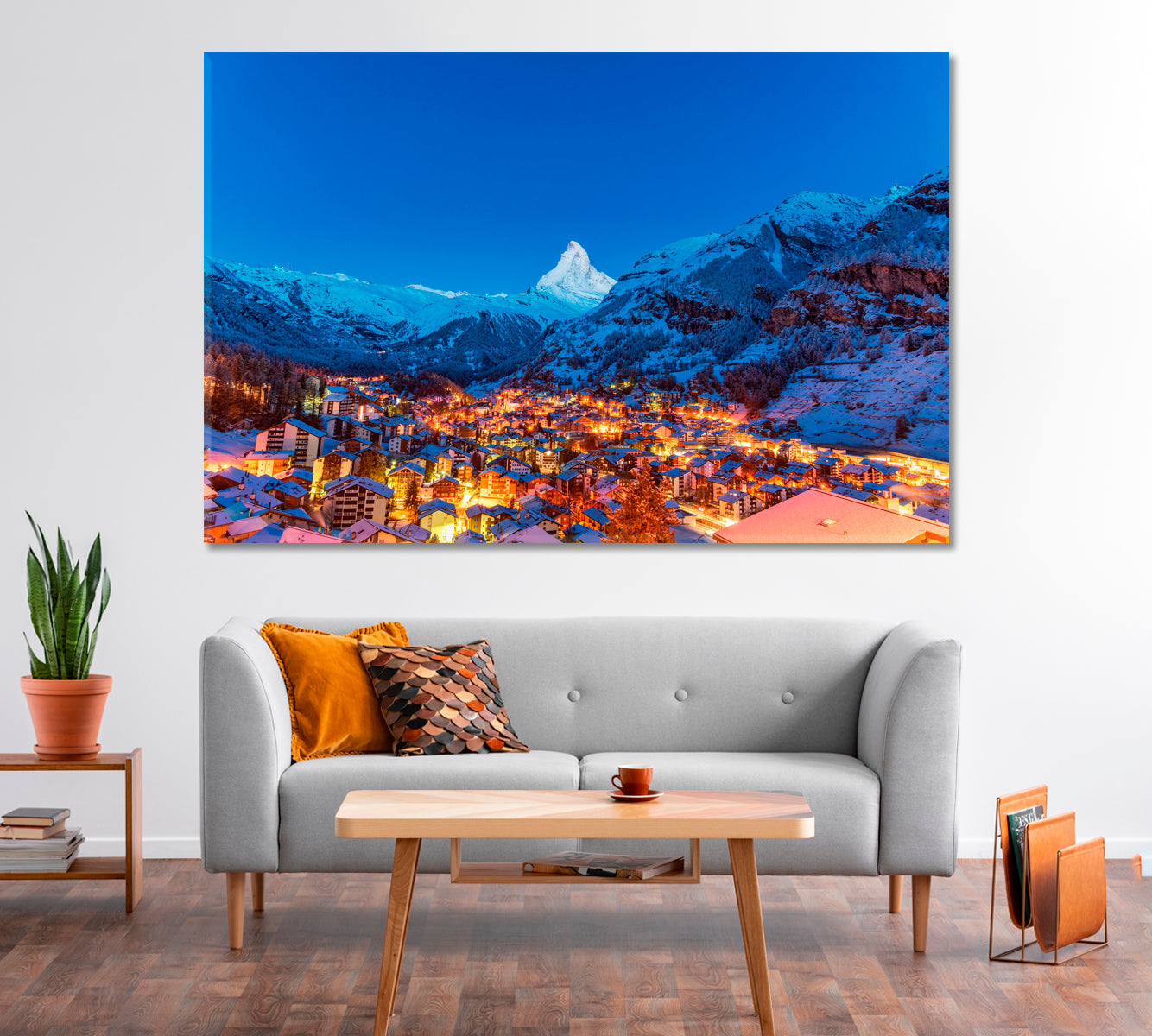 Village Zermatt Switzerland Canvas Print-Canvas Print-CetArt-1 Panel-24x16 inches-CetArt