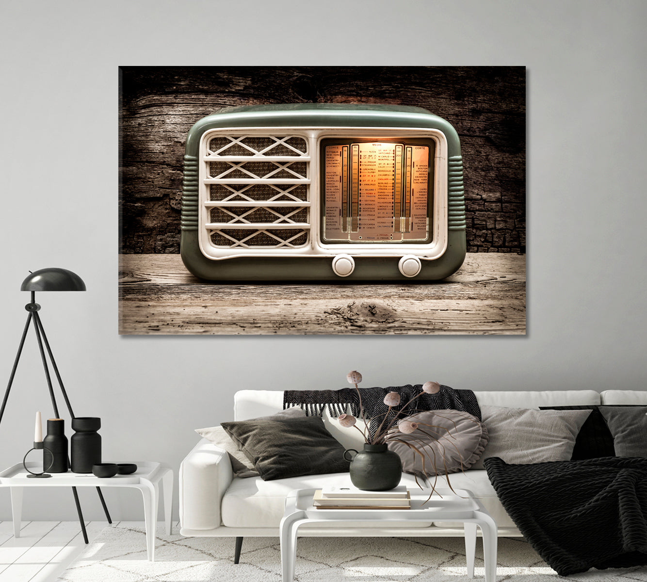 Vintage Radio Canvas Print-Canvas Print-CetArt-1 Panel-24x16 inches-CetArt