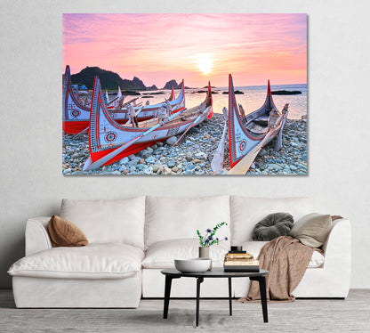 Canoe on the Sea Coast Thailand Canvas Print-Canvas Print-CetArt-1 Panel-24x16 inches-CetArt