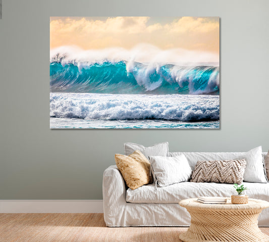 Raging Ocean Waves Hawaii Canvas Print-Canvas Print-CetArt-1 Panel-24x16 inches-CetArt