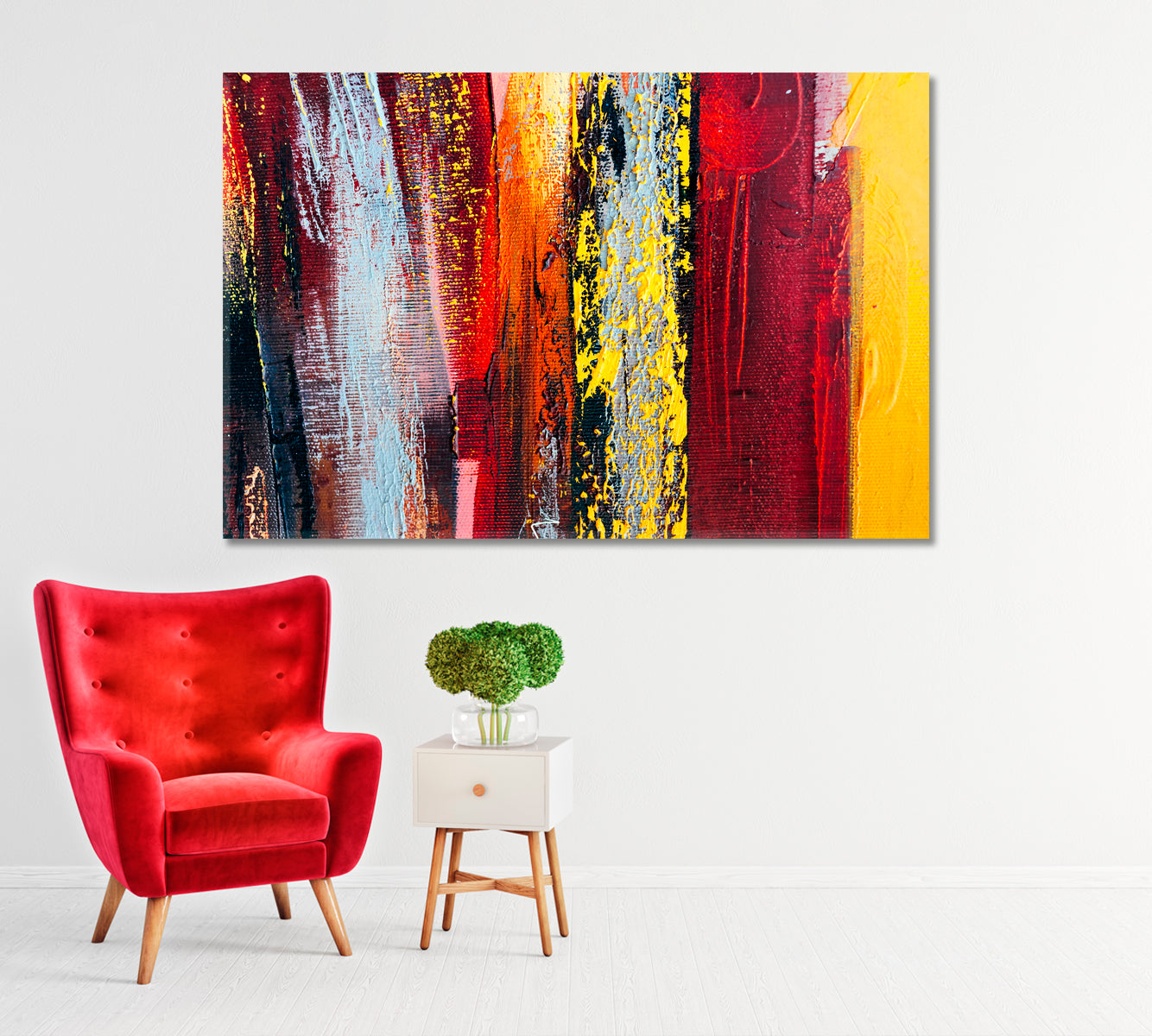 Colorful Abstract Oil Brush Strokes Canvas Print-Canvas Print-CetArt-1 Panel-24x16 inches-CetArt