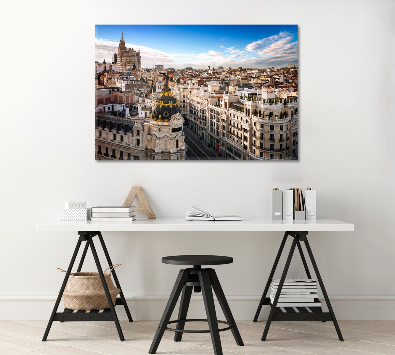 Madrid Architecture Cityscape Spain Canvas Print-Canvas Print-CetArt-1 Panel-24x16 inches-CetArt