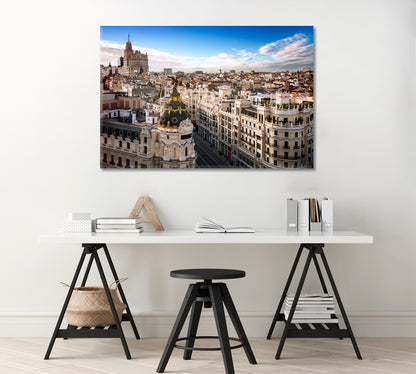 Madrid Architecture Cityscape Spain Canvas Print-Canvas Print-CetArt-1 Panel-24x16 inches-CetArt