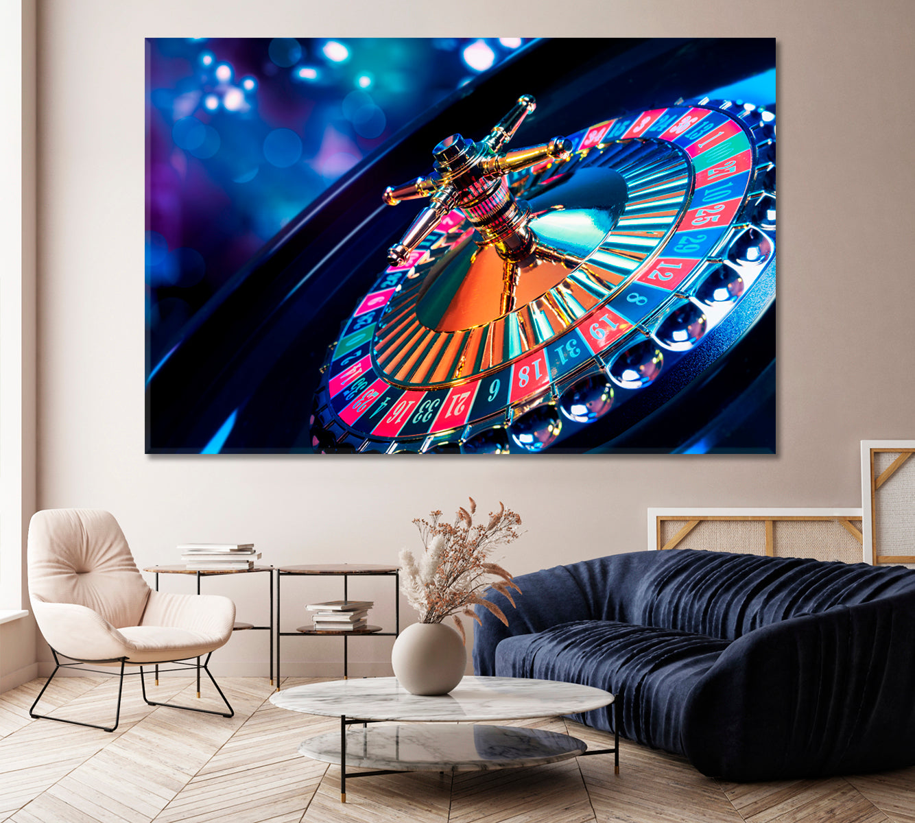 Spinning Сasino Roulette Canvas Print-Canvas Print-CetArt-1 Panel-24x16 inches-CetArt