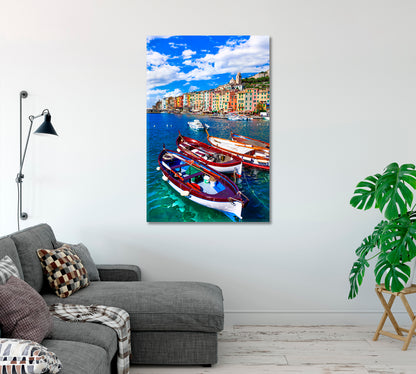 Cinque Terre Portovenere Fishing Village Italy Canvas Print-Canvas Print-CetArt-1 panel-16x24 inches-CetArt