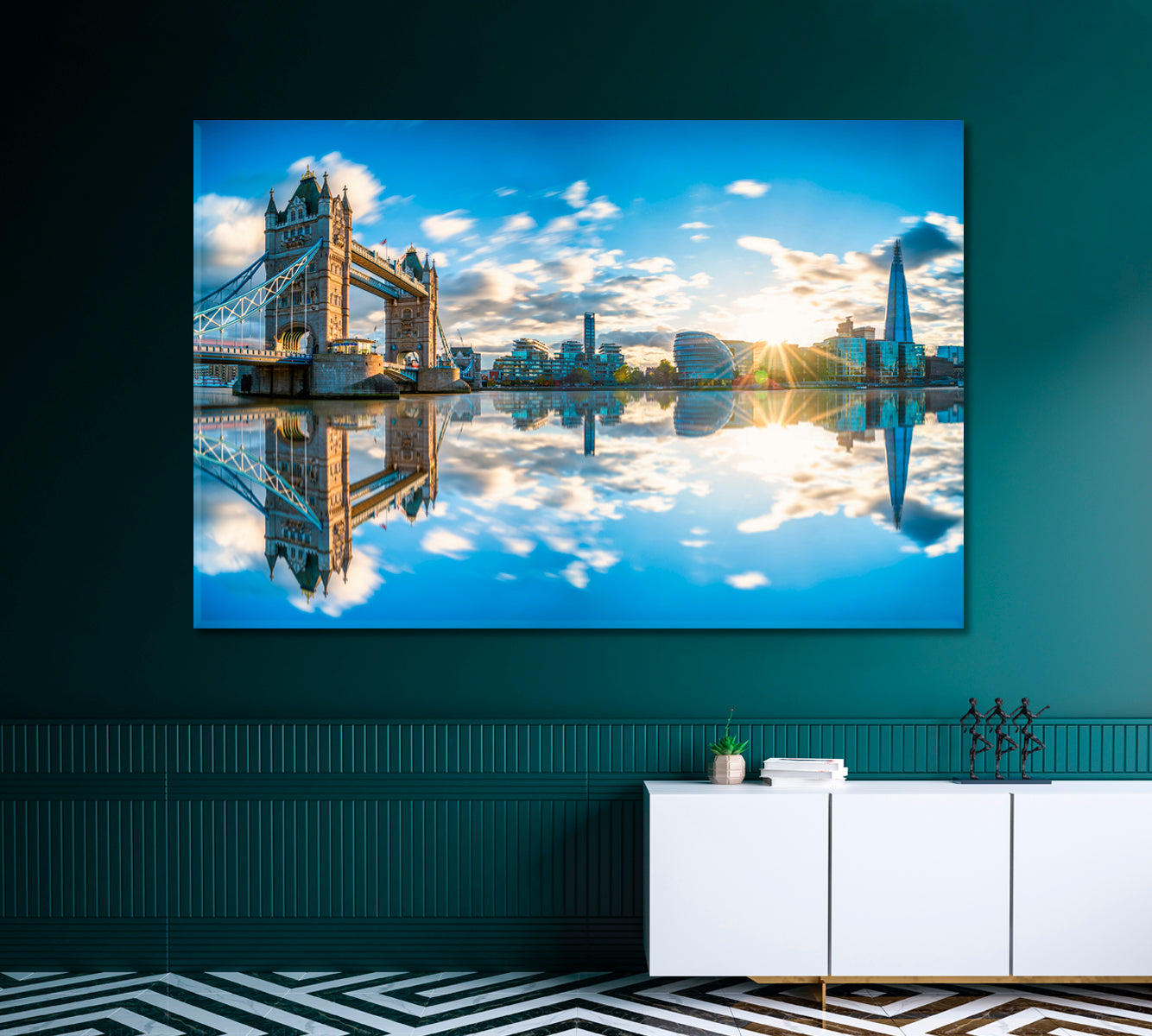 Sunset Over Tower Bridge and River Thames London Canvas Print-Canvas Print-CetArt-1 Panel-24x16 inches-CetArt