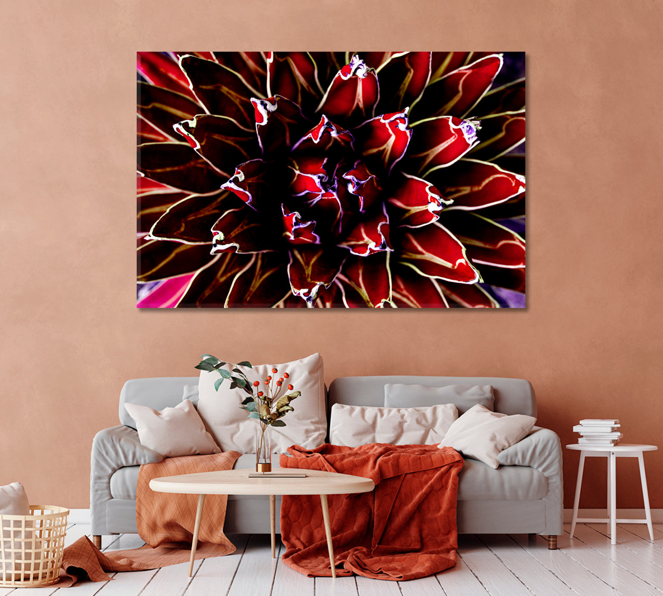 Purple Agave Cactus Canvas Print-Canvas Print-CetArt-1 Panel-24x16 inches-CetArt