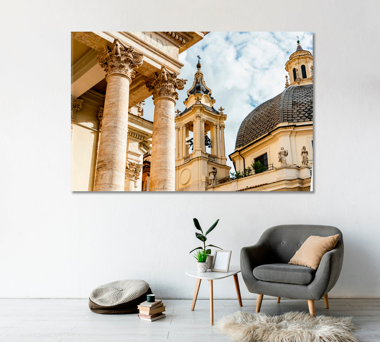 Piazza Del Popolo Rome Canvas Print-Canvas Print-CetArt-1 Panel-24x16 inches-CetArt