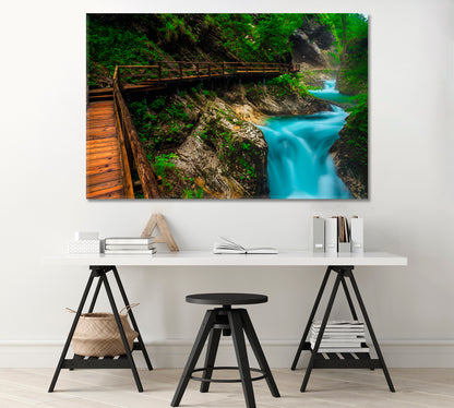 Emerald River Radovna in Vintgar Gorge Slovenia Canvas Print-Canvas Print-CetArt-1 Panel-24x16 inches-CetArt