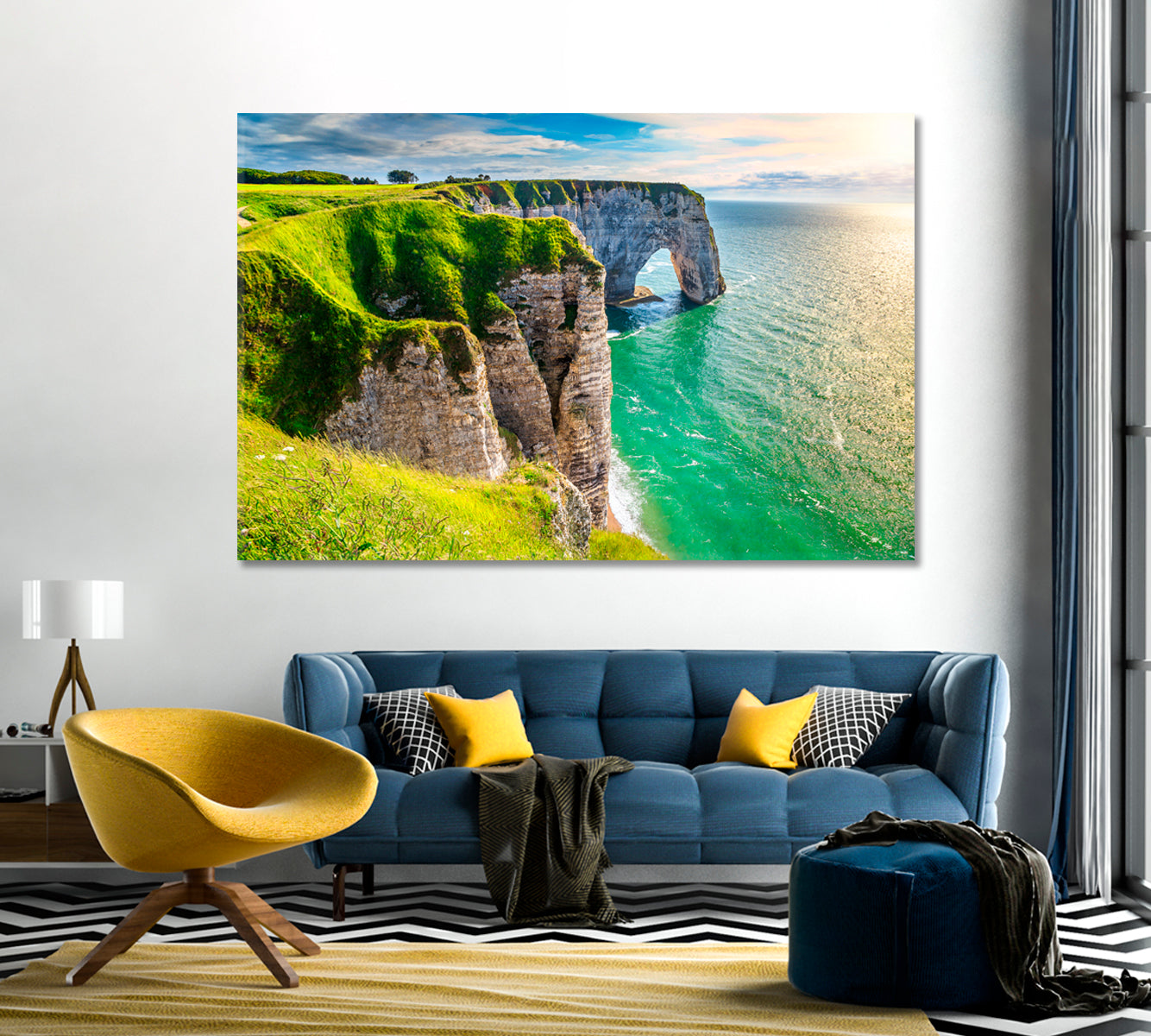 Aval Cliff Normandy France Europe Canvas Print-Canvas Print-CetArt-1 Panel-24x16 inches-CetArt