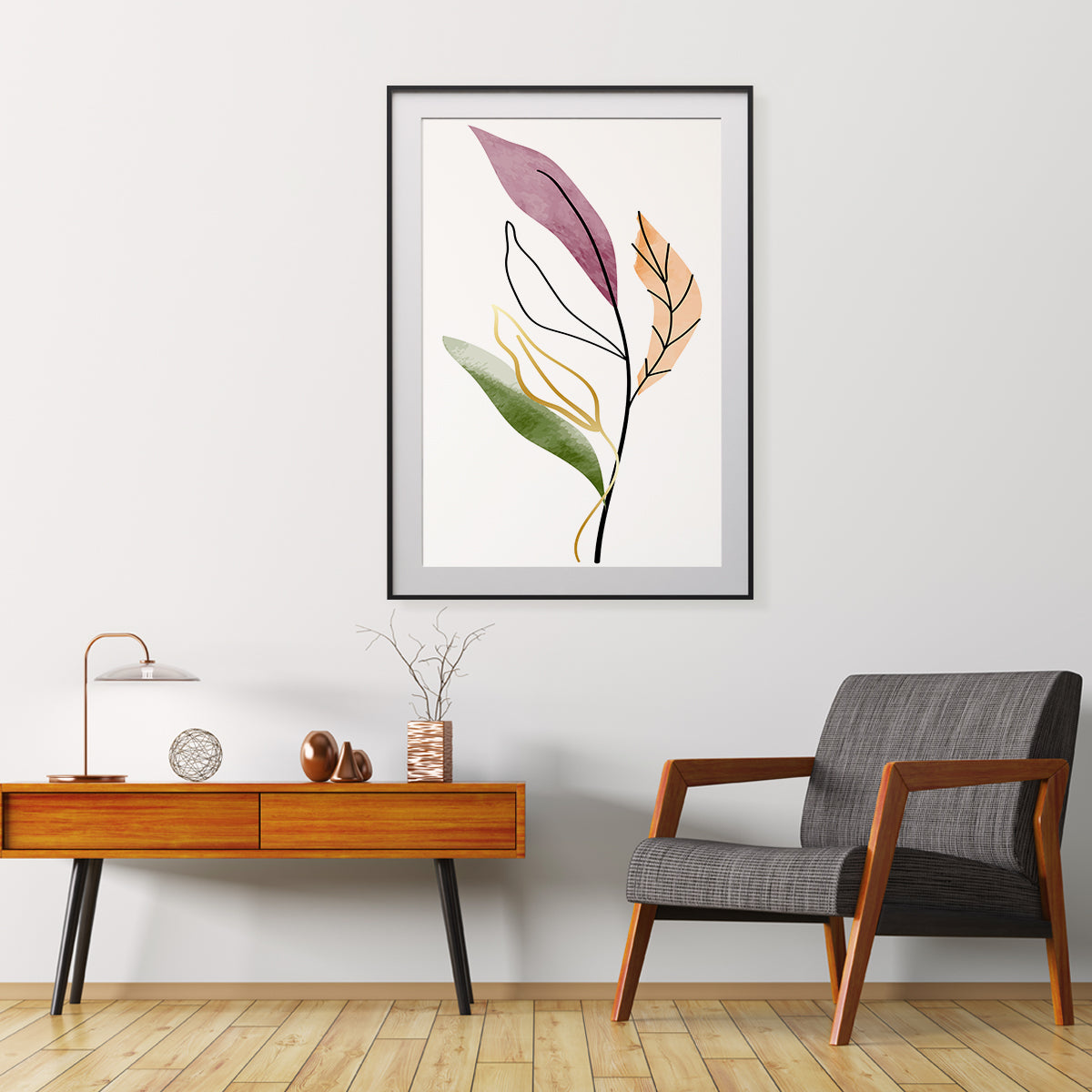 Line Art Minimalist Leaves Decorations For Home Poster-Vertical Posters NOT FRAMED-CetArt-8″x10″ inches-CetArt