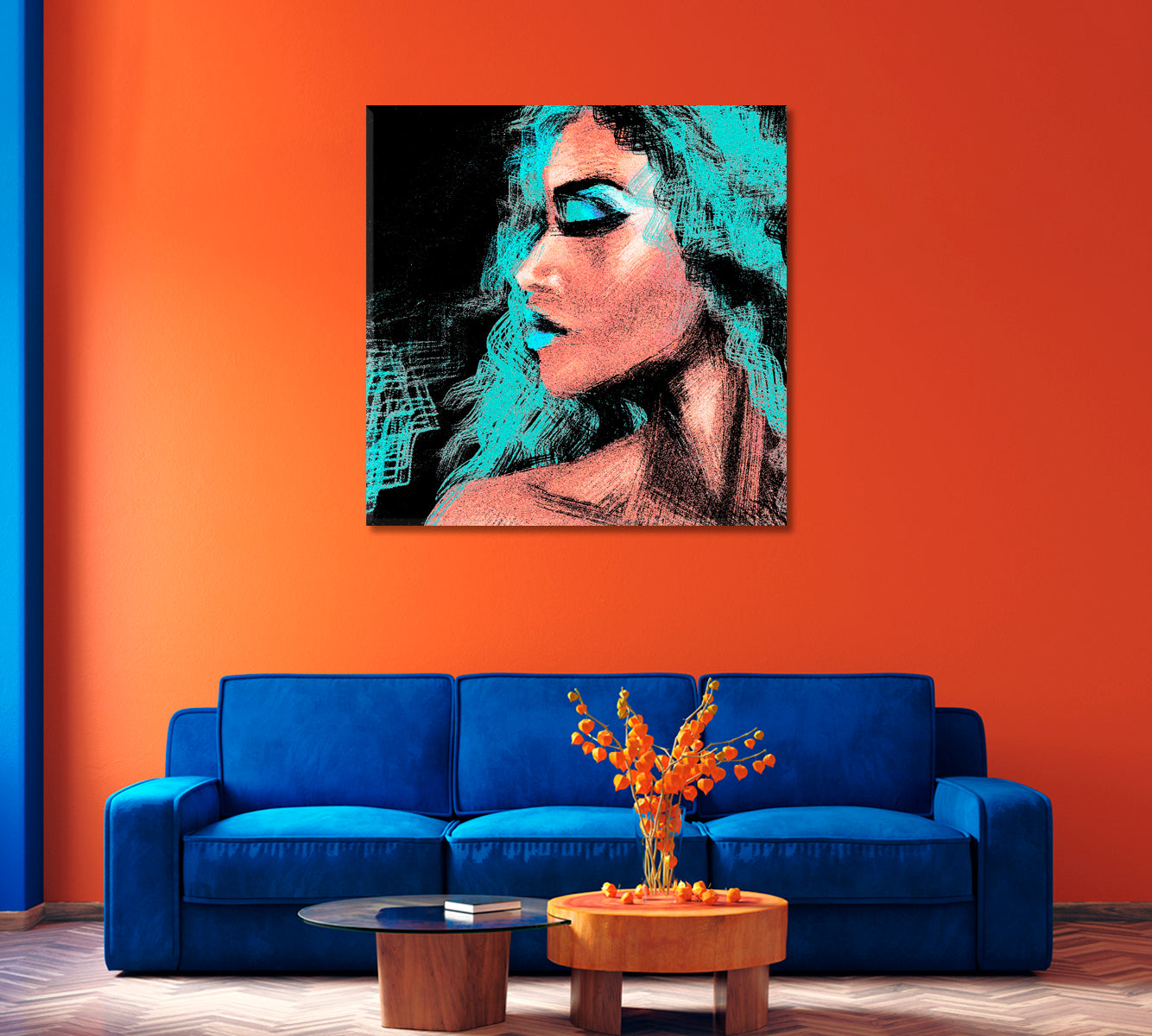 Beautiful Portrait of Young Woman Canvas Print-Canvas Print-CetArt-1 panel-12x12 inches-CetArt