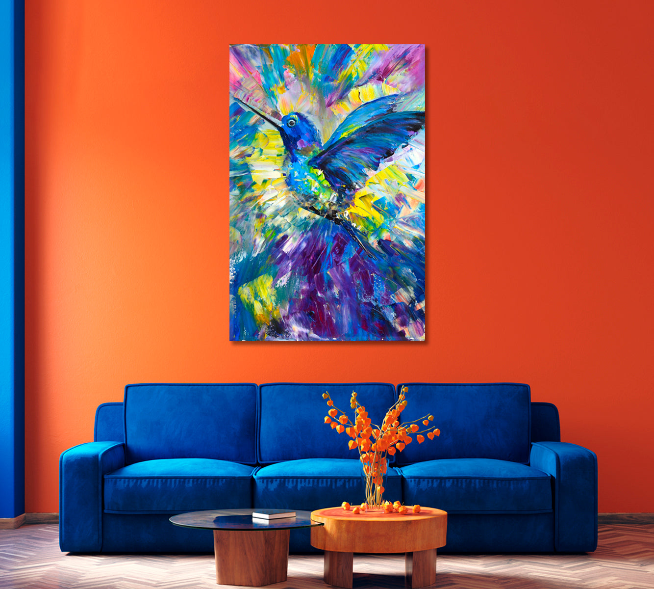 Standing Abstract Hummingbird Bird Canvas Print-Canvas Print-CetArt-1 panel-16x24 inches-CetArt