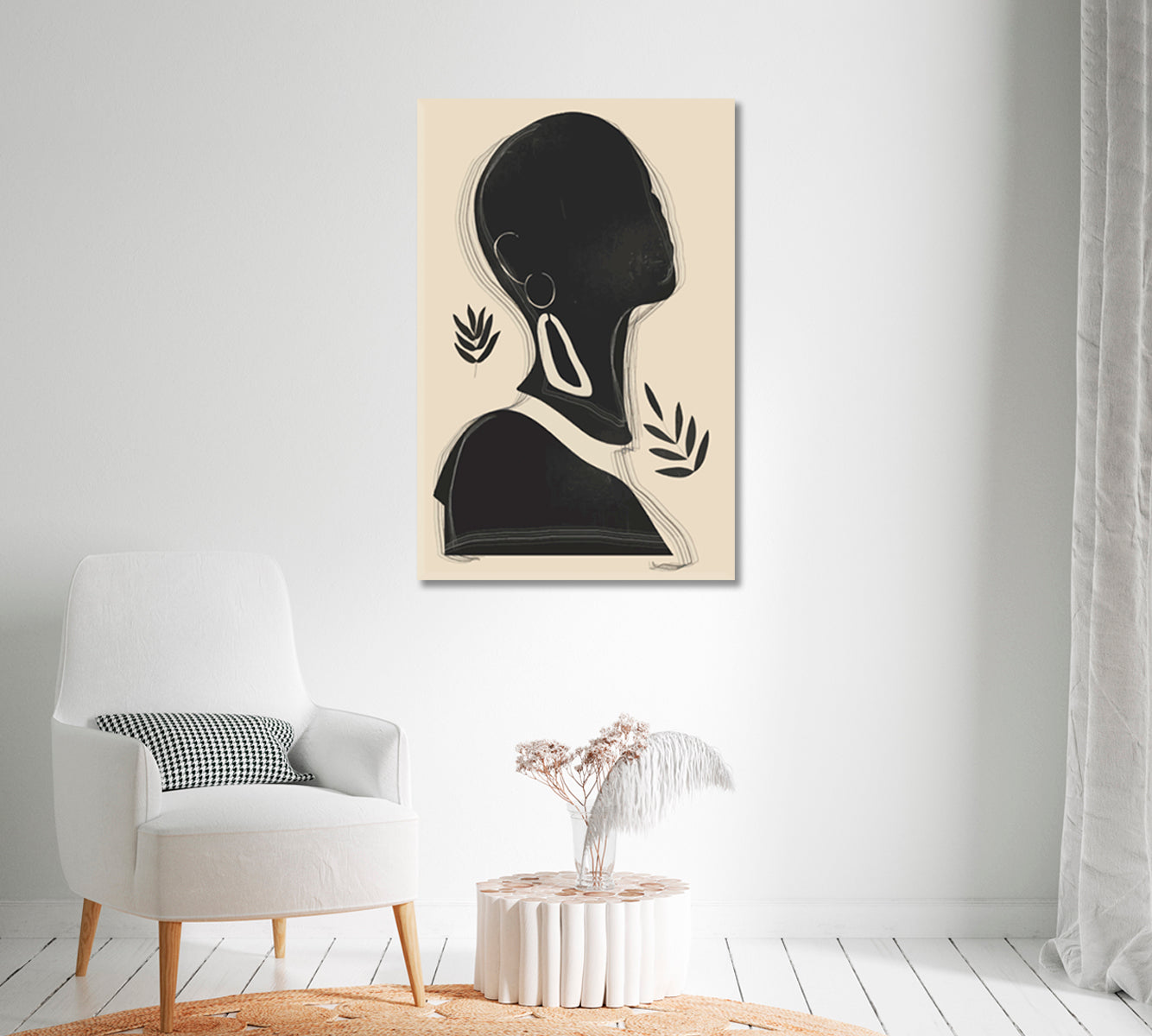 Abstract Silhouette of African Woman Canvas Print-Canvas Print-CetArt-1 panel-16x24 inches-CetArt