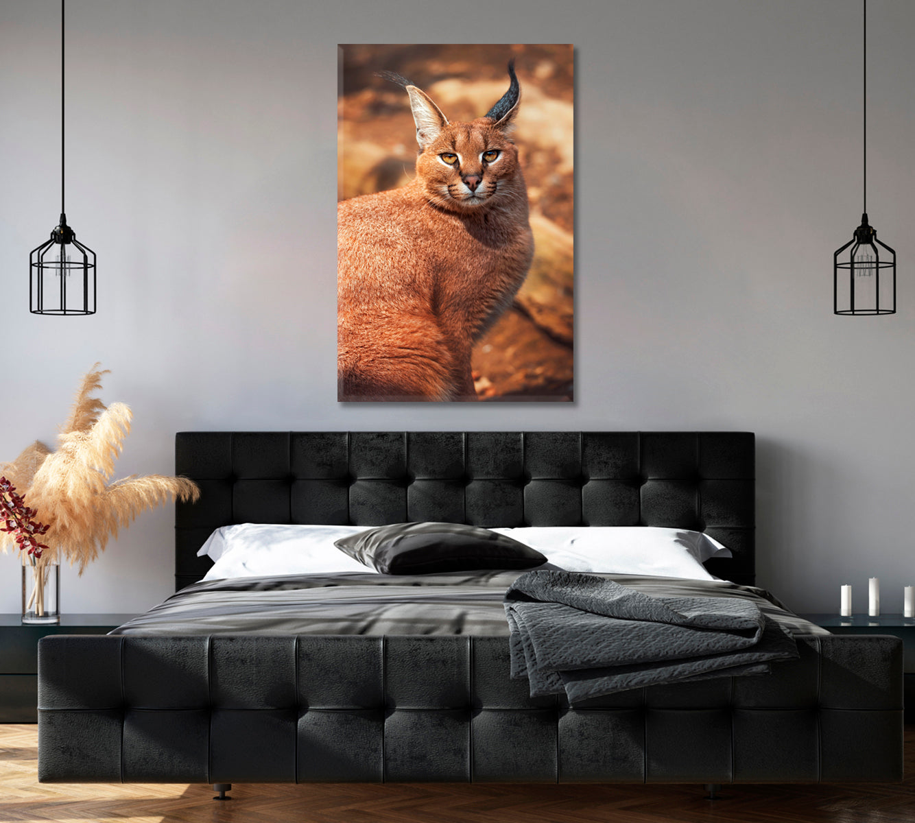 Caracal Portrait Canvas Print-Canvas Print-CetArt-1 panel-16x24 inches-CetArt