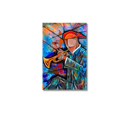 Cubist Surrealist Musician Canvas Print-Canvas Print-CetArt-1 panel-16x24 inches-CetArt