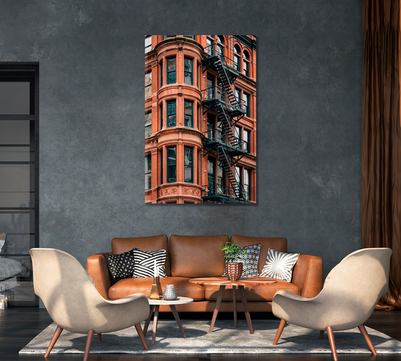 Detroit Architecture Michigan Canvas Print-Canvas Print-CetArt-1 panel-16x24 inches-CetArt