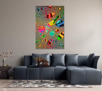 Abstract Rainbow Oil Bubbles Canvas Print-Canvas Print-CetArt-1 panel-16x24 inches-CetArt