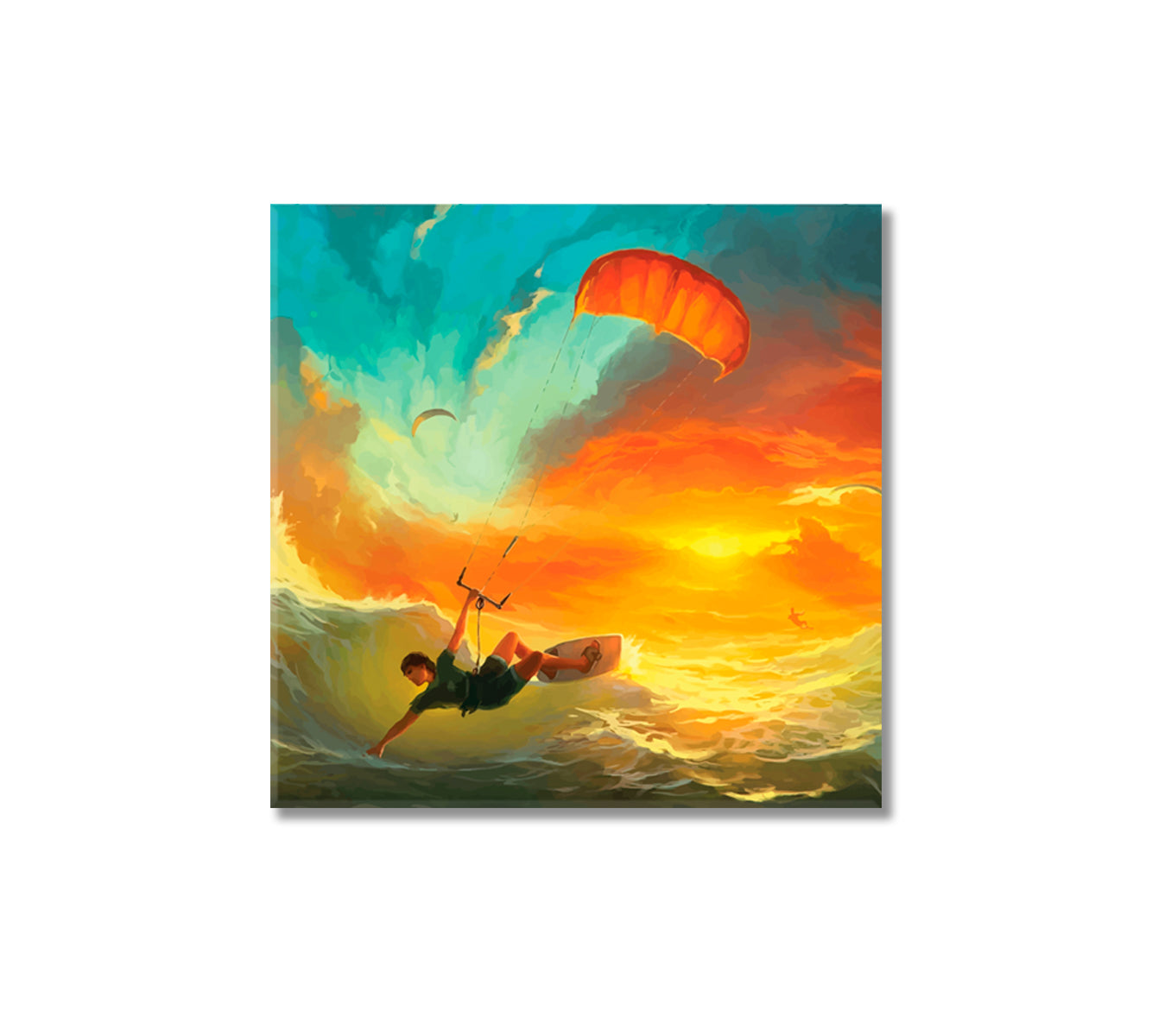 Boy Parasailing in Ocean Canvas Print-Canvas Print-CetArt-1 panel-12x12 inches-CetArt