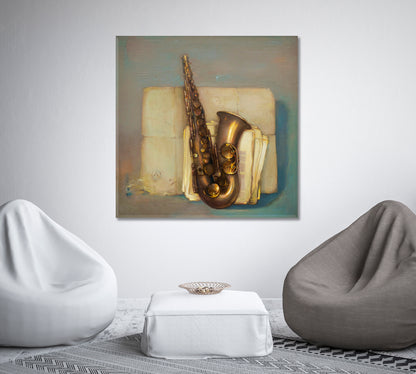 Saxophone Canvas Print-Canvas Print-CetArt-1 panel-12x12 inches-CetArt