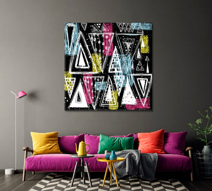 Abstract Ethnic Drawing Canvas Print-Canvas Print-CetArt-1 panel-12x12 inches-CetArt