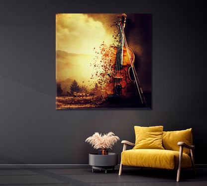 Abstract Old Violin Canvas Print-Canvas Print-CetArt-1 panel-12x12 inches-CetArt