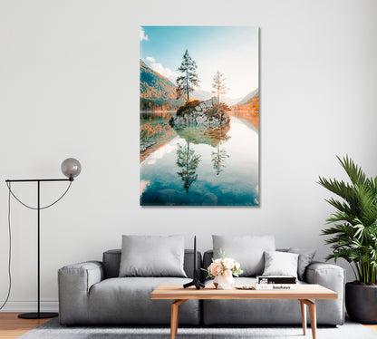 Beautiful Lake Hintersee at Sunset Berchtesgaden Bavaria Germany Canvas Print-Canvas Print-CetArt-1 panel-16x24 inches-CetArt