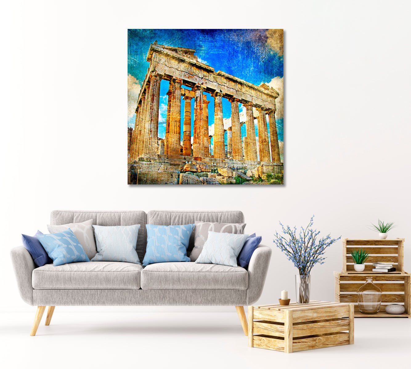 Ancient Acropolis Canvas Print-Canvas Print-CetArt-1 panel-12x12 inches-CetArt