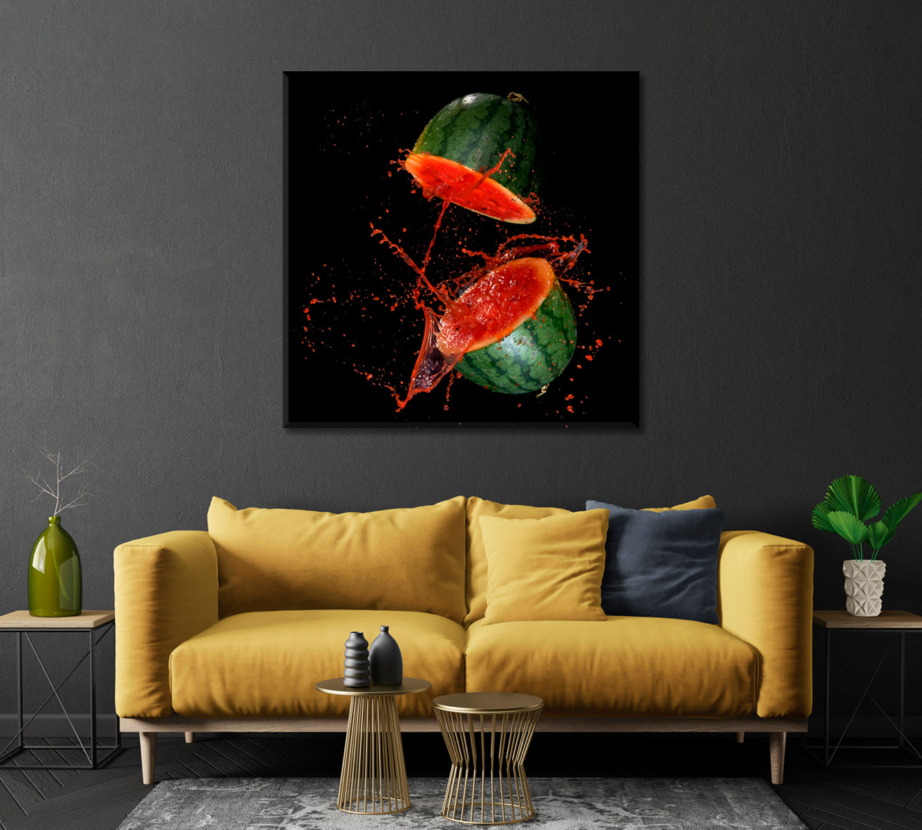 Watermelon Juice Splash Canvas Print-Canvas Print-CetArt-1 panel-12x12 inches-CetArt