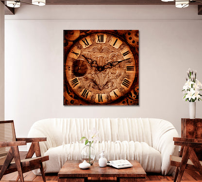 Vintage Clock Canvas Print-Canvas Print-CetArt-1 panel-12x12 inches-CetArt