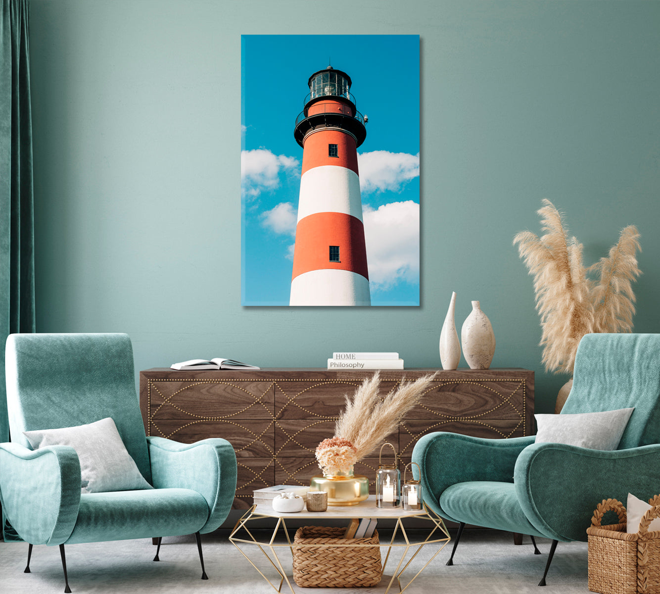 Assateague Lighthouse at Chincoteague Island Virginia Canvas Print-Canvas Print-CetArt-1 panel-16x24 inches-CetArt